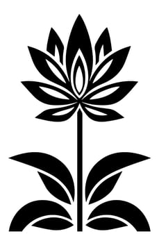 Vector icon of black and white flower