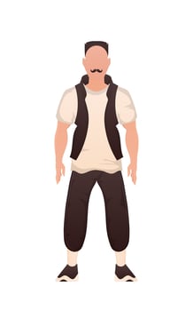 The young guy is standing. Isolated. Cartoon style. vector