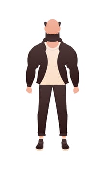 Sports guy in full growth. Isolated. Cartoon style. vector