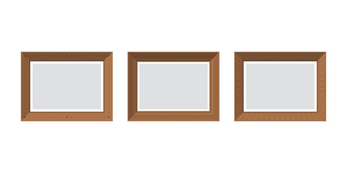 Set of empty frames. Isolated. Flat style. vector