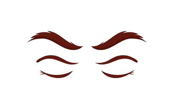 Long eyelashes and eyebrow on a white background. Symbol. illustration. vector
