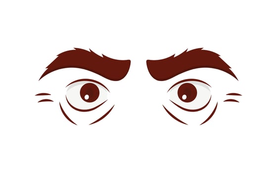 Evil eyes in flat style. Vector illustration.