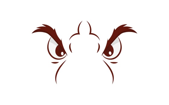 Evil eyes in flat style. Isolated. Vector illustration.