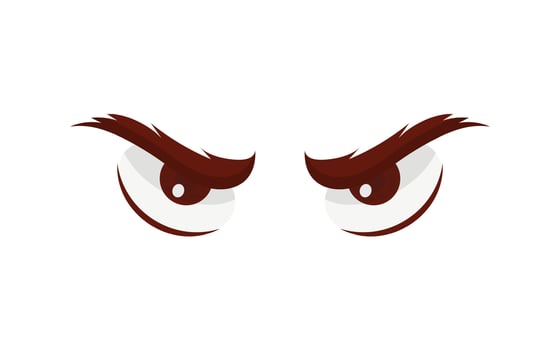 Evil eyes in flat style. Isolated. Vector illustration.
