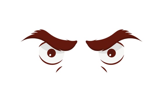 flat design angry cartoon eyes icon vector illustration