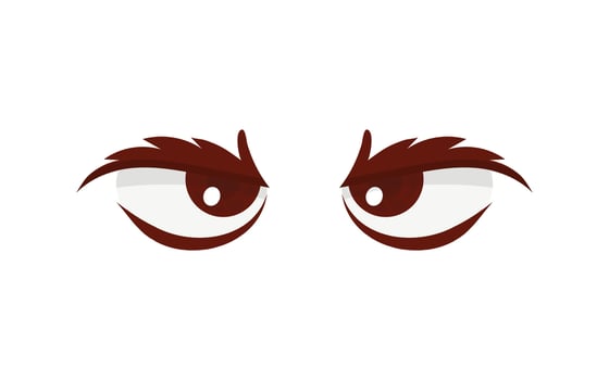 Angry cartoon eyes. Vector illustration