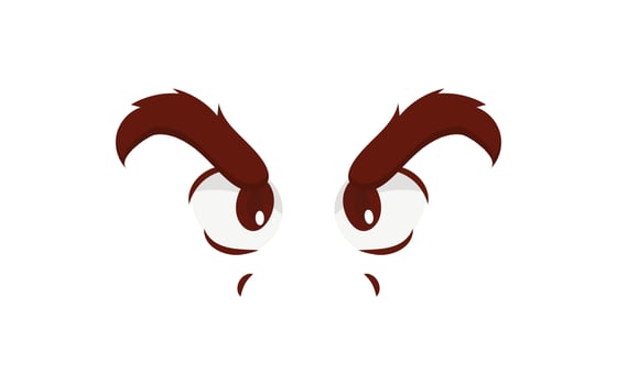 flat design angry cartoon eyes icon vector illustration