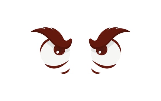 Angry cartoon eyes. Vector illustration
