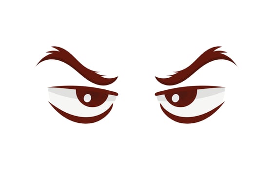 Angry cartoon eyes. Vector illustration
