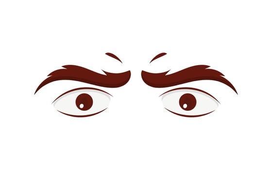 Angry eyes, Stern looking eyes, vector illustration