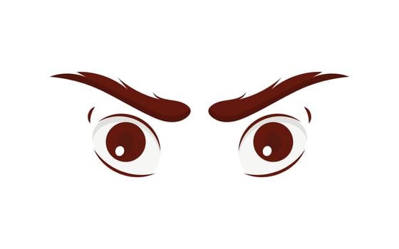 Angry eyes, Stern looking eyes, vector illustration