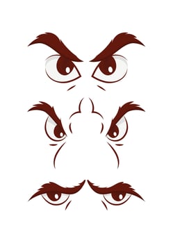 Set of eyes in flat style. Isolated on white background. Vector illustration.