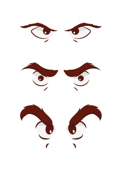 Set of eyes in flat style. Isolated. Vector illustration.