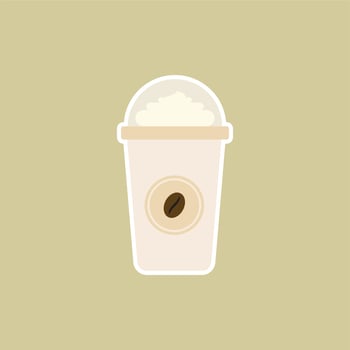 a cup of coffee flat design vector illustration. Coffee cup vector illustration isolated on background. Plastic coffee cup in flat style.