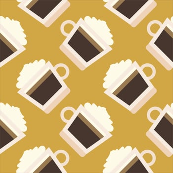 a cup of coffee seamless pattern vector illustration