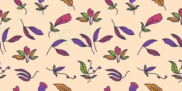 Seamless Floral Pattern with Colorful Cartoon Style. Flower Motif. Suitable for Wallpaper, Wrapping Paper, Background, Fabric, Textile, Apparel, and Card Design vector