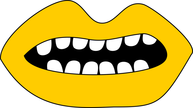 cartoony yellow lips. png