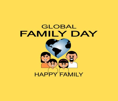 Creative Template Design for Global Family Day. International Family Day Wishing Greeting Card. World Family Day. Family Illustration. vector
