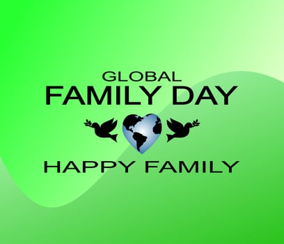 Creative Template Design for Global Family Day. International Family Day Wishing Greeting Card. World Family Day. Family Illustration. vector