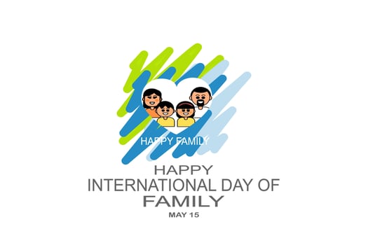 Creative Template Design for Global Family Day. International Family Day Wishing Greeting Card. World Family Day. Family Illustration. vector