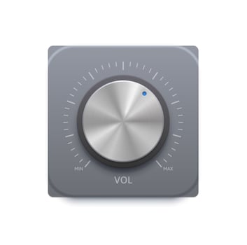 metallic music sound knob button icon vector