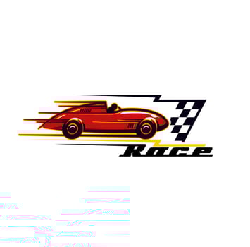 Cars racing, vintage muscle car motors rally sport vector