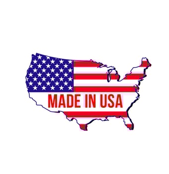 Made in USA label, map and flag of United States vector