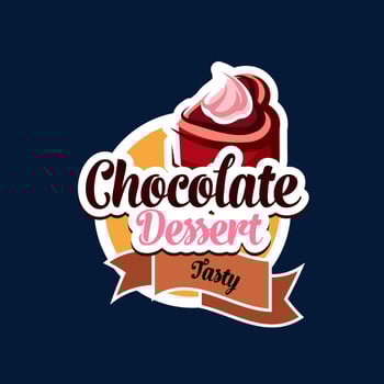 Chocolate dessert icon of cake or sweet cream pie vector