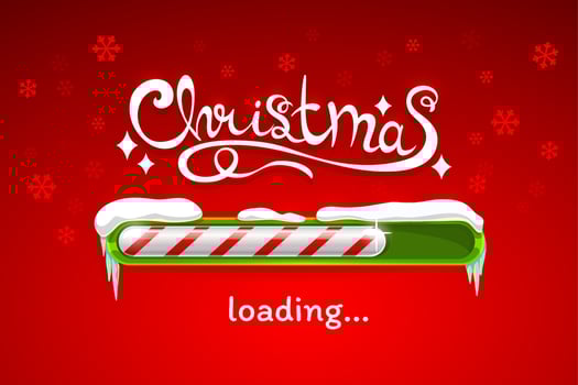Christmas loading progress bar of Xmas candy cane vector