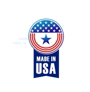 Made in USA label, banner with American flag stars vector