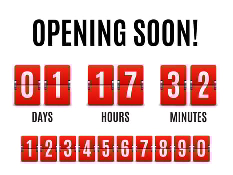 Coming soon time chronometer count down flip board vector