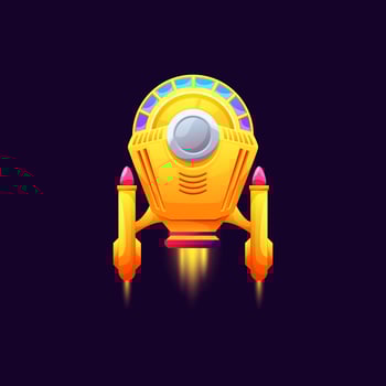 Rocketship kids toy, spacecraft, spaceship icon vector