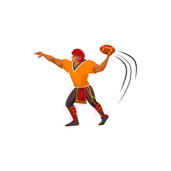 Quarterback kicker, american football player vector