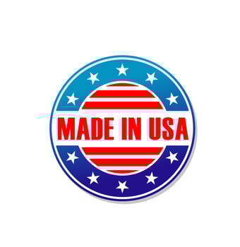Made in USA label or banner, American flag stars vector