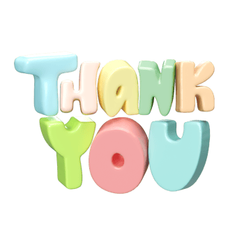 Thank you multicolor lettering 3d text icon hand drawn, thanksgiving day Cute Illustration isolated transparent png background