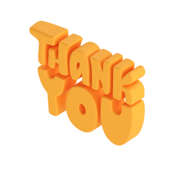 Thank you orange lettering 3d text icon hand drawn, thanksgiving day Cute illustration isolated transparent png background