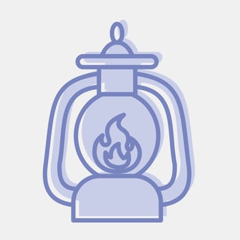 Icon lantern. Camping and adventure elements. Icons in two tone style. Good for prints, posters, logo, advertisement, infographics, etc. vector