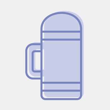 Icon thermos. Camping and adventure elements. Icons in two tone style. Good for prints, posters, logo, advertisement, infographics, etc. vector
