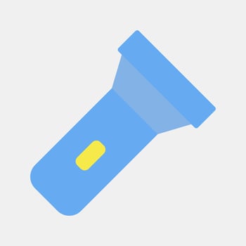 Icon pocket torch. Camping and adventure elements. Icons in flat style. Good for prints, posters, logo, advertisement, infographics, etc. vector