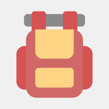 Icon backpack. Camping and adventure elements. Icons in flat style. Good for prints, posters, logo, advertisement, infographics, etc. vector