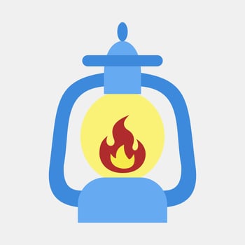 Icon lantern. Camping and adventure elements. Icons in flat style. Good for prints, posters, logo, advertisement, infographics, etc. vector
