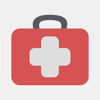 Icon first aid. Camping and adventure elements. Icons in flat style. Good for prints, posters, logo, advertisement, infographics, etc. vector