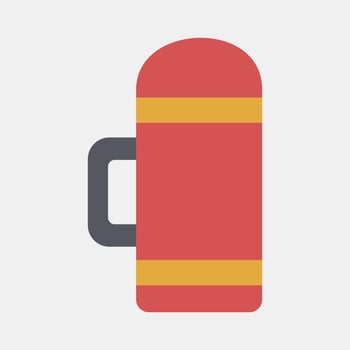Icon thermos. Camping and adventure elements. Icons in flat style. Good for prints, posters, logo, advertisement, infographics, etc. vector