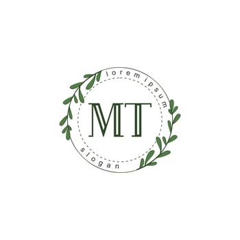 MT Initial beauty floral logo template vector