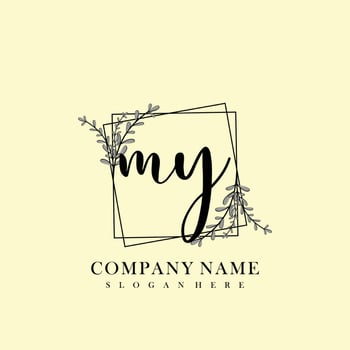MY Initial beauty floral logo template vector