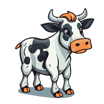 Inspire imaginative designs with a whimsical transparent cartoon cow png