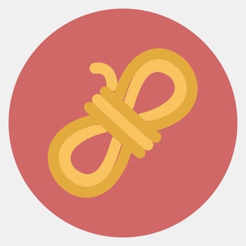 Icon rope. Camping and adventure elements. Icons in color mate style. Good for prints, posters, logo, advertisement, infographics, etc. vector