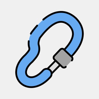 Icon carbine. Camping and adventure elements. Icons in filled line style. Good for prints, posters, logo, advertisement, infographics, etc. vector