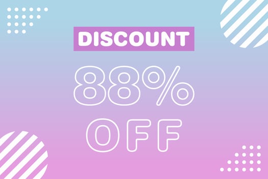 88 percent Sale and discount labels. price off tag icon flat design. vector