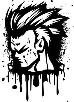 Distressed, Black and White Vector illustration